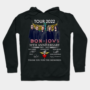 Jovi 39th Anniversary 1993-2022 Signatures Thank You Memories Hoodie